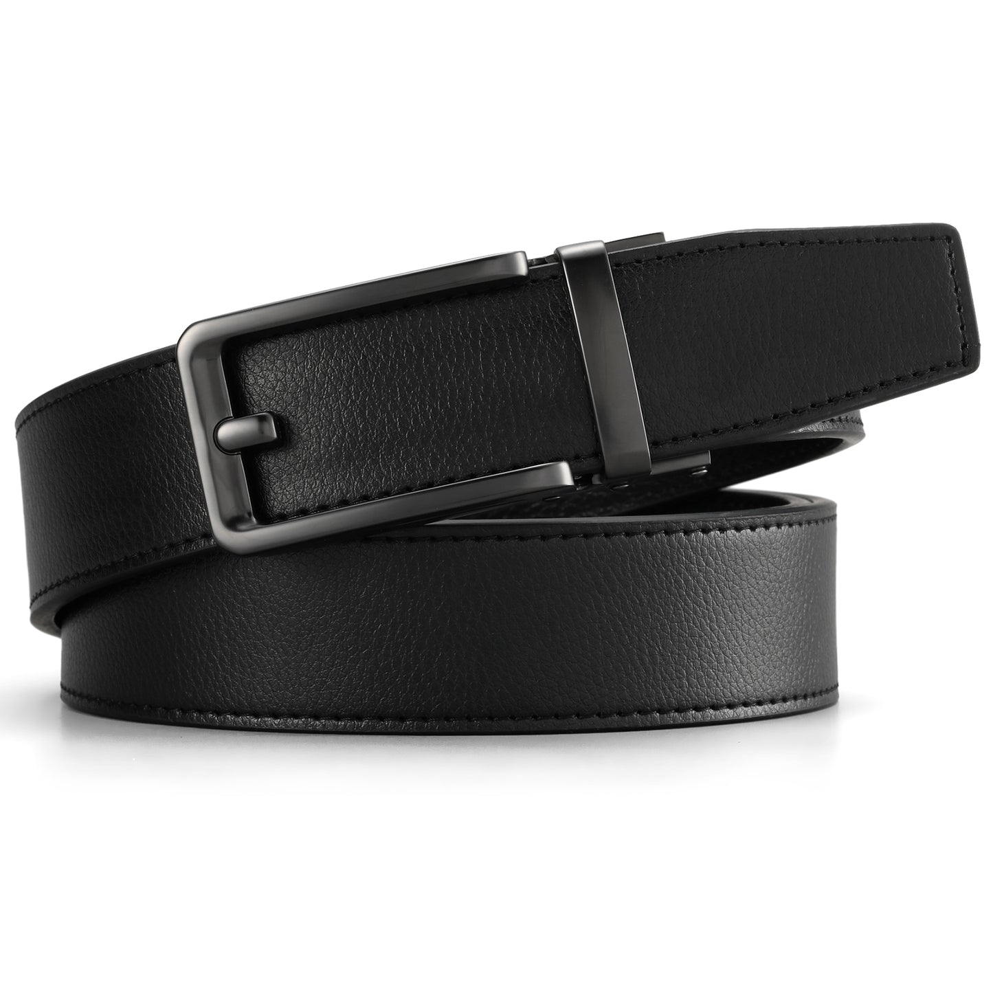 GOIACII Men's Leather Belt Ratchet Buckle Slide Belt for Men Customizable Fit Waistline in a Gift Box